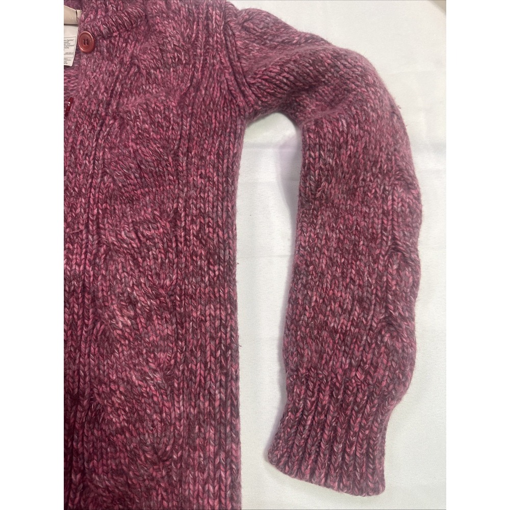 Vintage Laura Ashley Womens S Lambswool Angora Cable Knit Cardigan Pink Wool - Picture 4 of 9